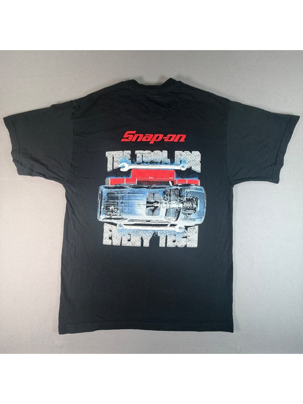 VTG Y2K Snap On Tools Shirt Men's M/L Black The Tool For Every Tech Mechanic Tee